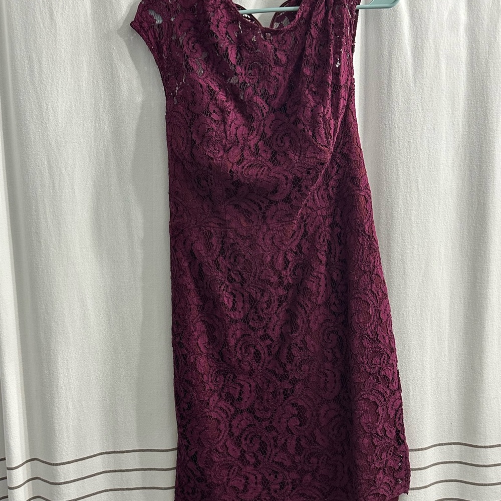 Plum Lace Bridesmaid Dress